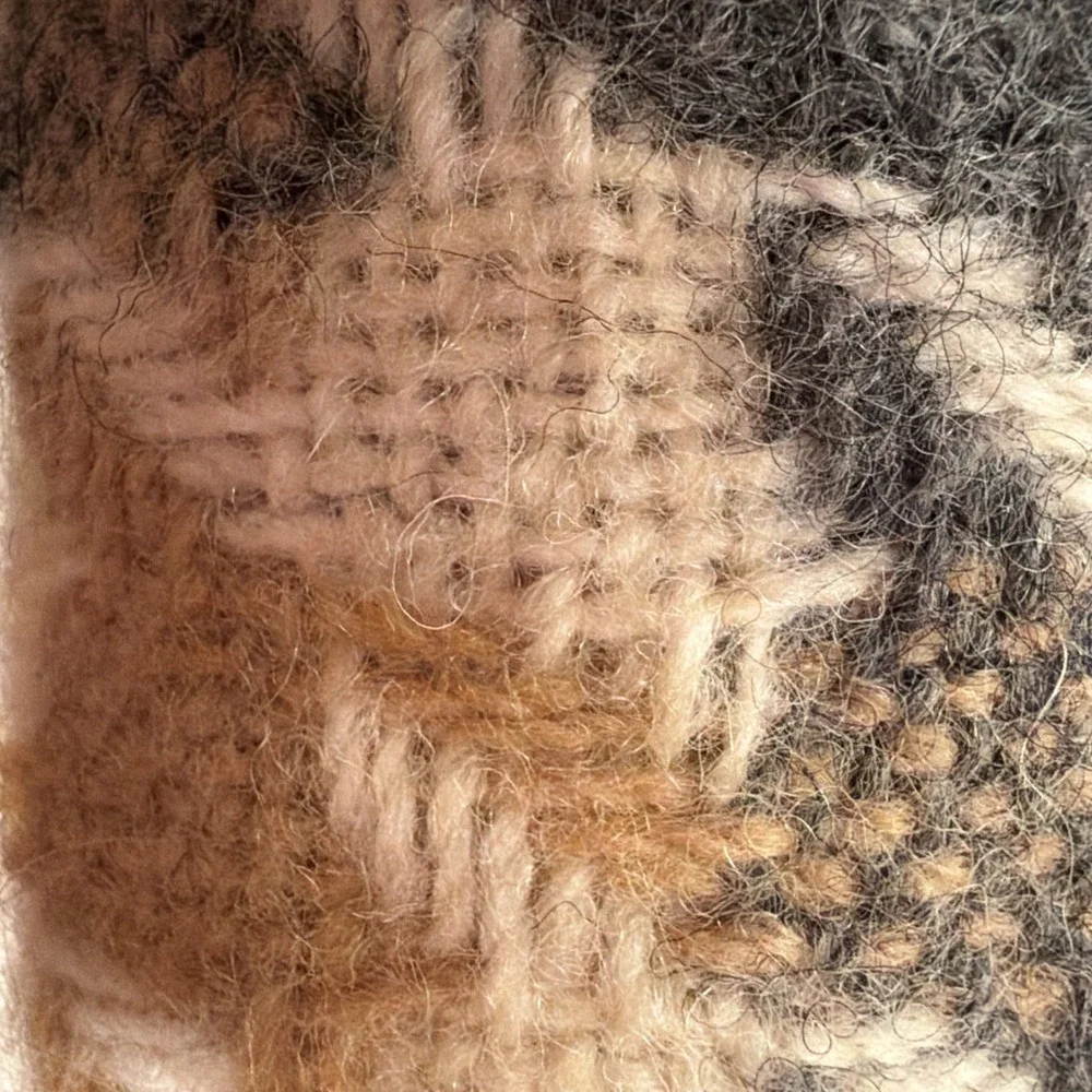 Vtg 1960s PENDLETON Wool Blanket‎ Throw NOS NIP White Gray Beige Plaid Z-2223